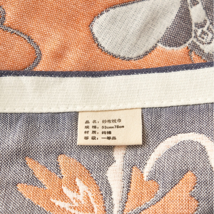 91家纺网 家纺一手货源 找家纺 朴尔家纺新款全棉四层纱布休闲枕巾53*78cm皇室贵族-黄