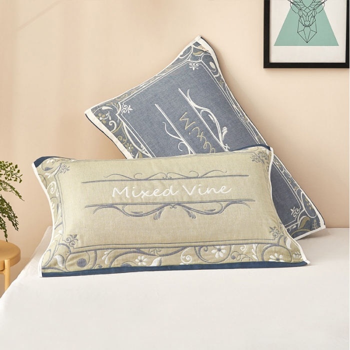 91家纺网 家纺一手货源 找家纺 朴尔家纺新款全棉四层纱布休闲枕巾53*78cm摩登时代-绿