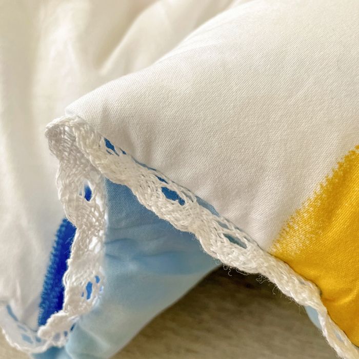 91家纺网 家纺一手货源 找家纺 慕尚家纺 2022新款水洗棉小花边冬被 彩虹爱心