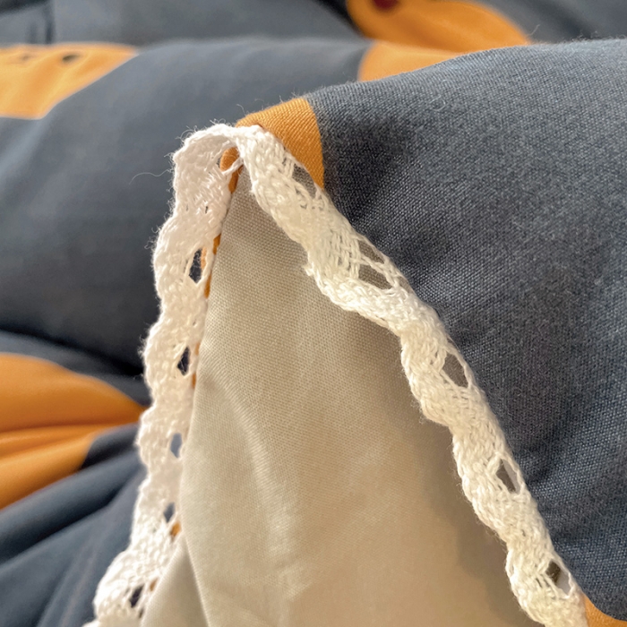 91家纺网 家纺一手货源 找家纺 慕尚家纺 2022新款水洗棉小花边冬被 小熊先生