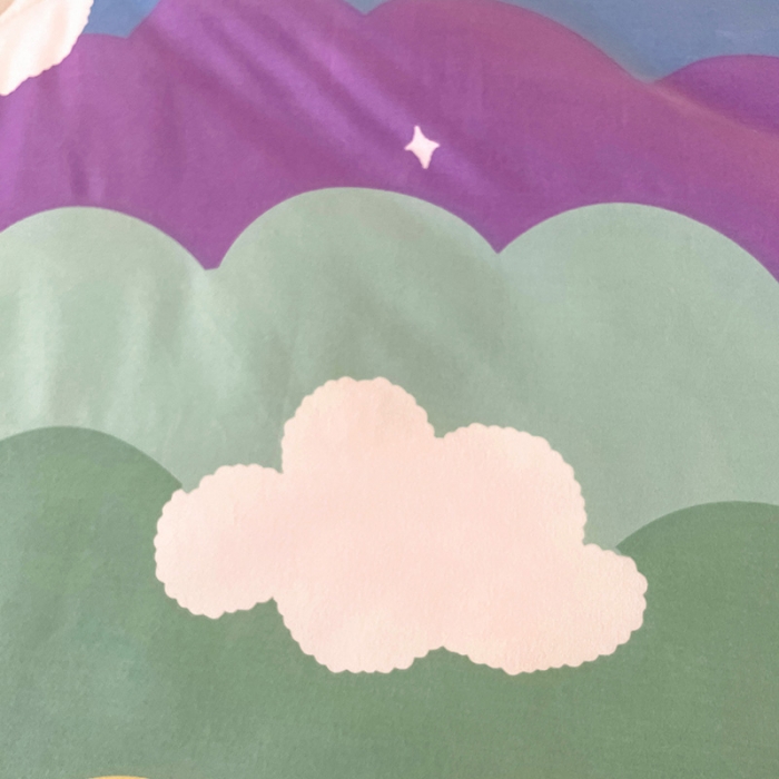 91家纺网 家纺一手货源 找家纺 慕尚家纺 2022新款水洗棉小花边冬被 彩虹云