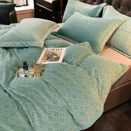 91家纺网 家纺一手货源 找家纺 绒世界 2021新款秋冬煕暖绒系列四件套 煕暖绒-湖蓝