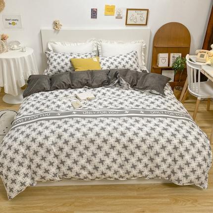 妖妖家纺 2021新款芦荟棉印花四件套 简生活