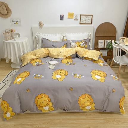 91家纺网 家纺一手货源 找家纺 妖妖家纺 2021新款芦荟棉印花四件套 快乐辛巴