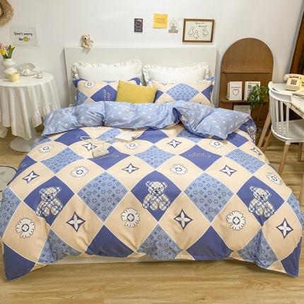 91家纺网 家纺一手货源 找家纺 妖妖家纺 2021新款芦荟棉印花四件套 路威熊