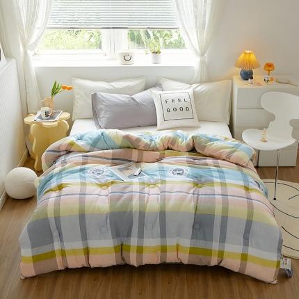 91家纺网 家纺一手货源 找家纺 VIP被业 2021新款全棉冬被 彩格