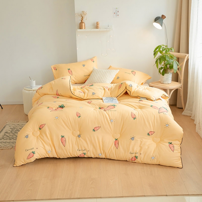 91家纺网 家纺一手货源 找家纺 VIP被业 2021新款全棉冬被 可爱萝卜