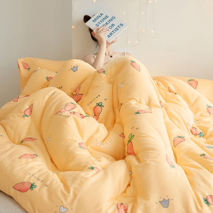 91家纺网 家纺一手货源 找家纺 VIP被业 2021新款全棉冬被 可爱萝卜