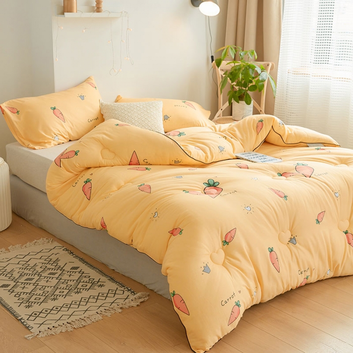 91家纺网 家纺一手货源 找家纺 VIP被业 2021新款全棉冬被 可爱萝卜