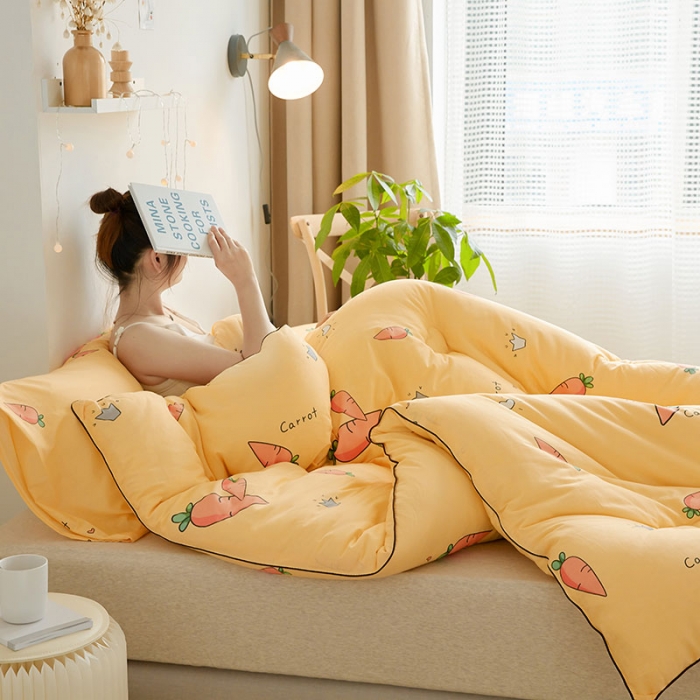 91家纺网 家纺一手货源 找家纺 VIP被业 2021新款全棉冬被 可爱萝卜