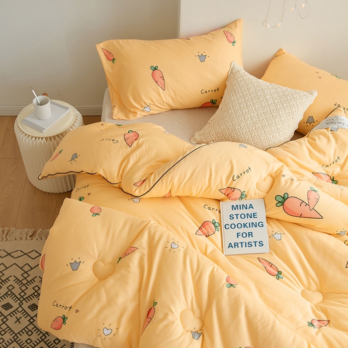 91家纺网 家纺一手货源 找家纺 VIP被业 2021新款全棉冬被 可爱萝卜