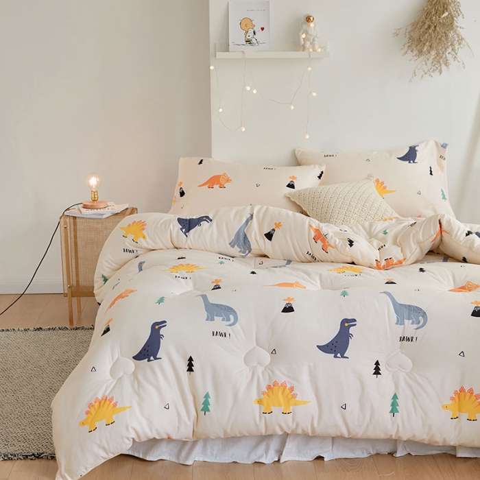 91家纺网 家纺一手货源 找家纺 VIP被业 2021新款全棉冬被 恐龙乐园