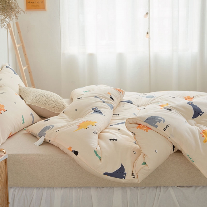 91家纺网 家纺一手货源 找家纺 VIP被业 2021新款全棉冬被 恐龙乐园