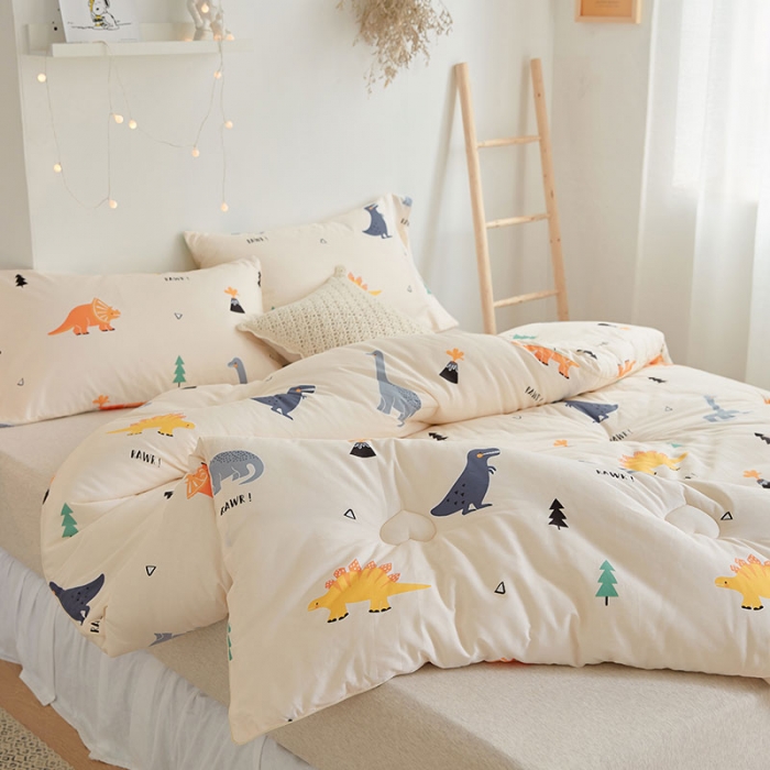 91家纺网 家纺一手货源 找家纺 VIP被业 2021新款全棉冬被 恐龙乐园