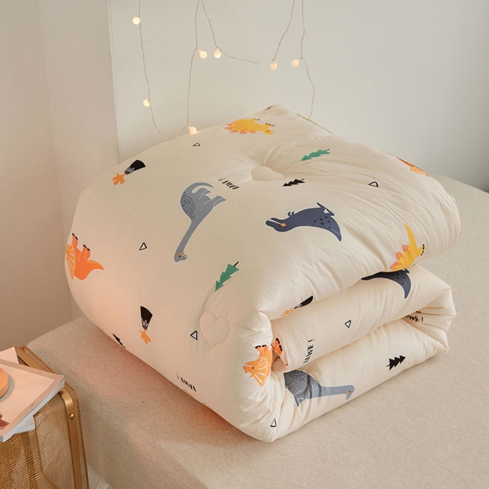 91家纺网 家纺一手货源 找家纺 VIP被业 2021新款全棉冬被 恐龙乐园