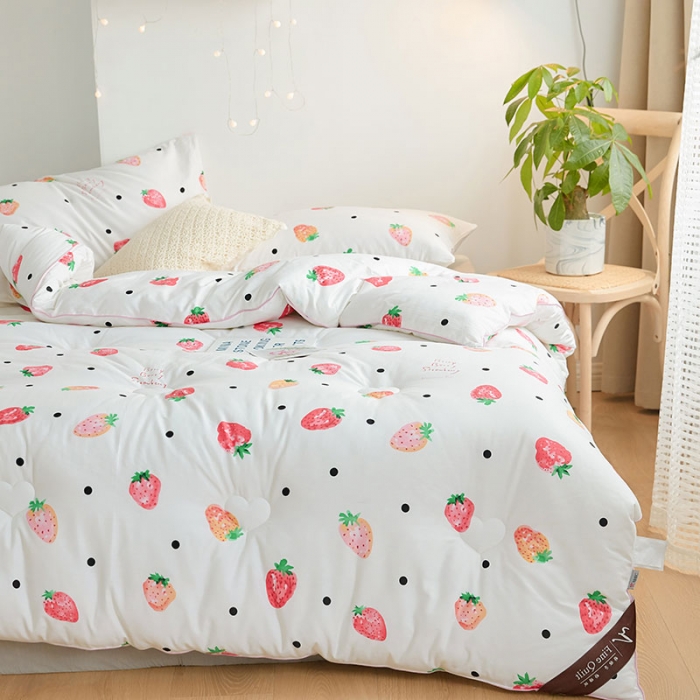 91家纺网 家纺一手货源 找家纺 VIP被业 2021新款全棉冬被 甜甜的爱