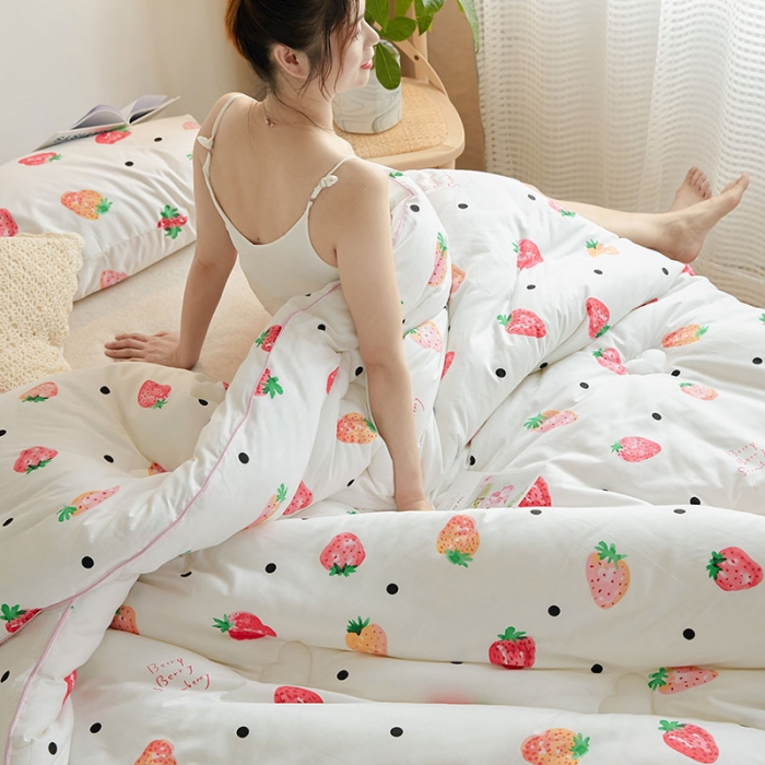 91家纺网 家纺一手货源 找家纺 VIP被业 2021新款全棉冬被 甜甜的爱