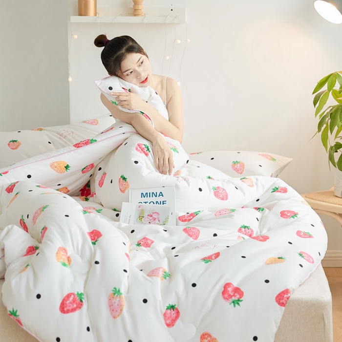 91家纺网 家纺一手货源 找家纺 VIP被业 2021新款全棉冬被 甜甜的爱