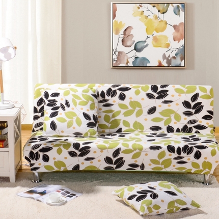 91家纺网 家纺一手货源 找家纺 弹力印花无扶手沙发床套 弹性双人沙发套子 防尘沙发罩