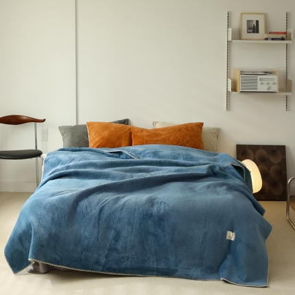 91家纺网 家纺一手货源 找家纺 （总）爆款 加厚牛奶绒夹棉毛毯夹棉毯 星星毯