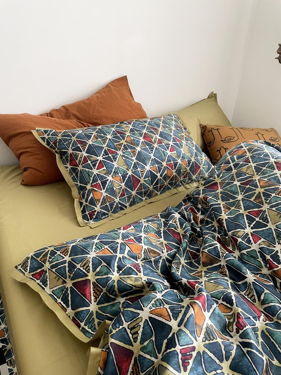 91家纺网 家纺一手货源 找家纺 （总）恋恋三季 2021 秋冬新品60支长绒棉贡缎四件套