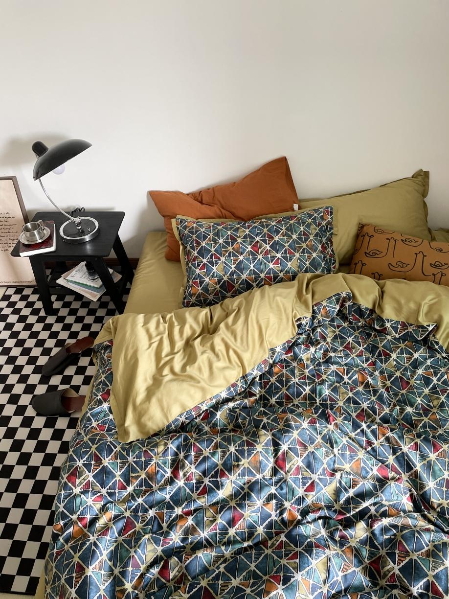 91家纺网 家纺一手货源 找家纺 （总）恋恋三季 2021 秋冬新品60支长绒棉贡缎四件套