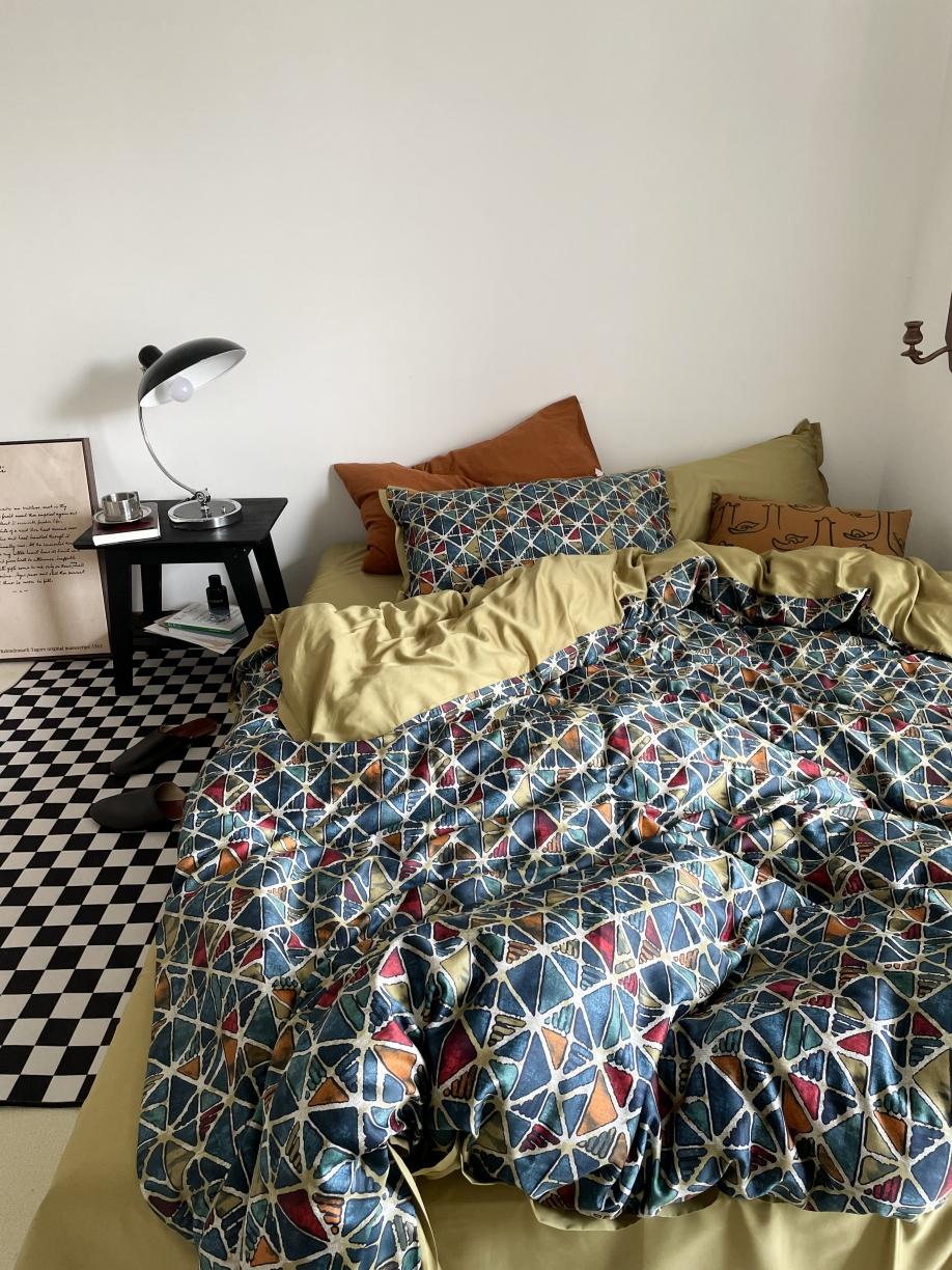 91家纺网 家纺一手货源 找家纺 （总）恋恋三季 2021 秋冬新品60支长绒棉贡缎四件套