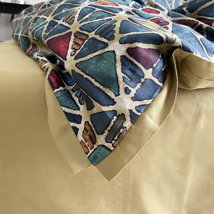 91家纺网 家纺一手货源 找家纺 恋恋三季 2021 秋冬新品60支长绒棉贡缎四件套 格琳