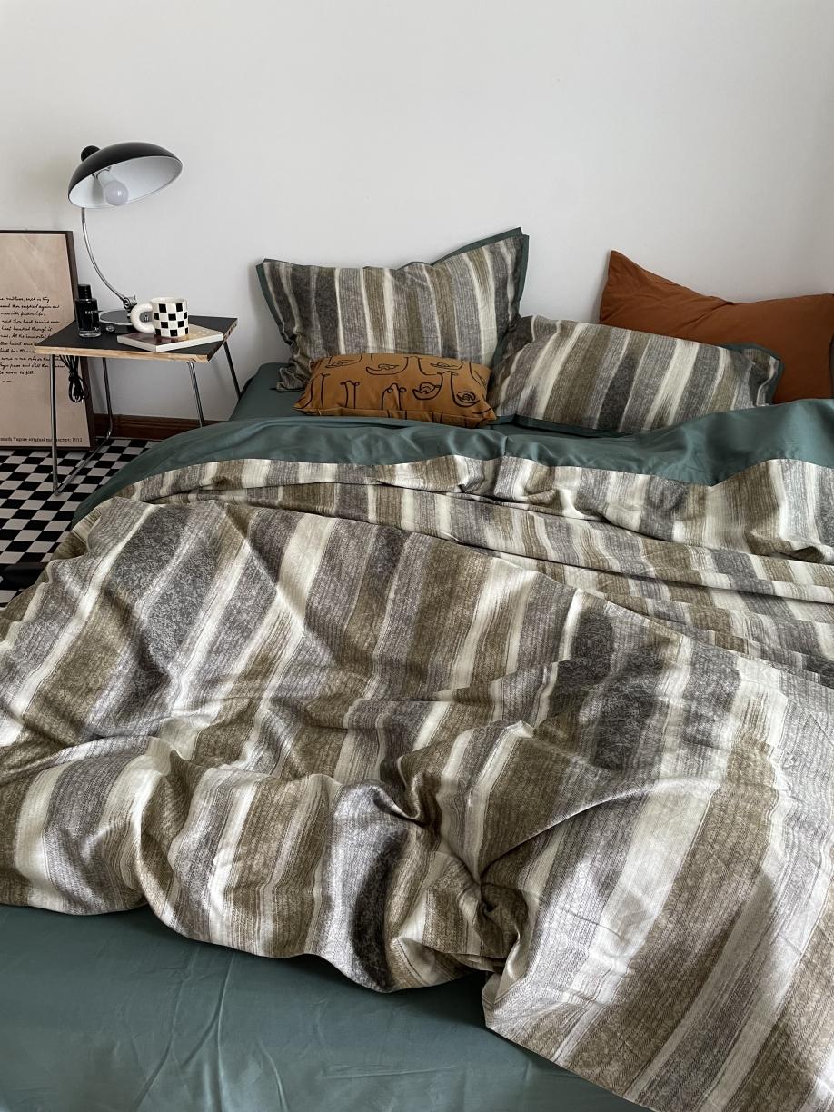 91家纺网 家纺一手货源 找家纺 恋恋三季 2021 秋冬新品60支长绒棉贡缎四件套翰恩-秋香