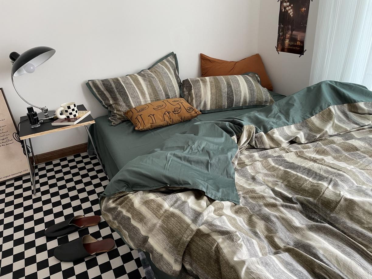 91家纺网 家纺一手货源 找家纺 恋恋三季 2021 秋冬新品60支长绒棉贡缎四件套翰恩-秋香