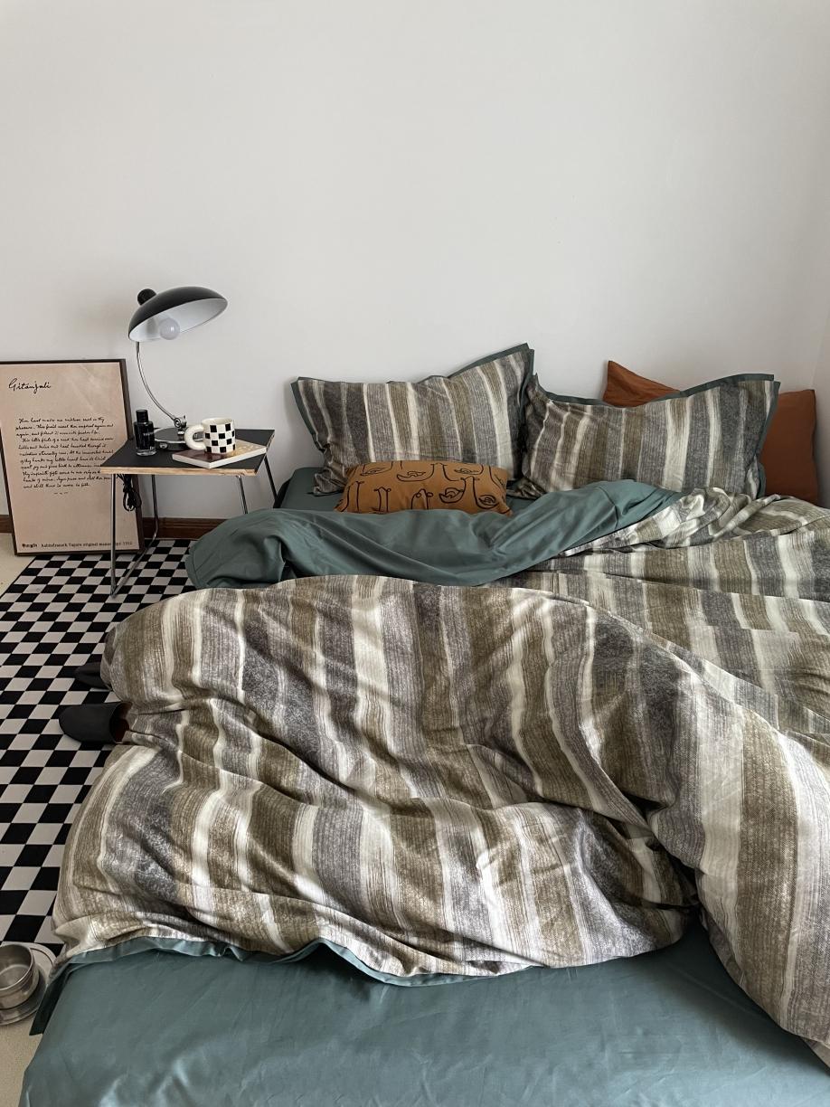 91家纺网 家纺一手货源 找家纺 恋恋三季 2021 秋冬新品60支长绒棉贡缎四件套翰恩-秋香