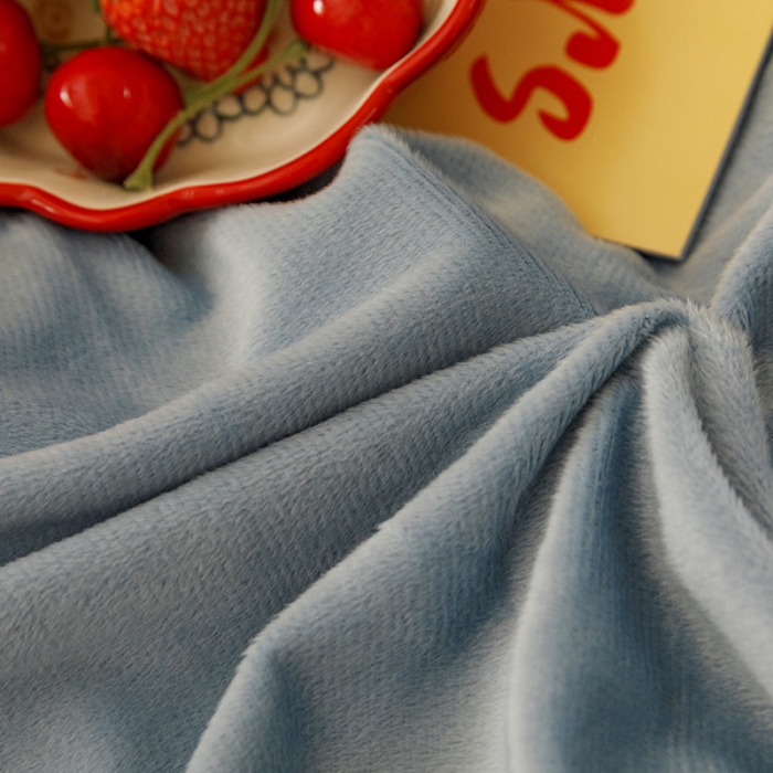 91家纺网 家纺一手货源 找家纺 纽缦 2021新款兔耳朵水晶绒床单床笠四件套 兔子 蓝灰粉