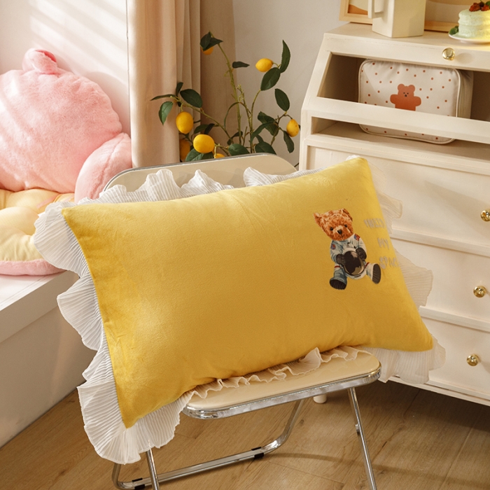 91家纺网 家纺一手货源 找家纺 纽缦 2021新款韩版水晶绒床裙四件套 雏菊-姜黄灰