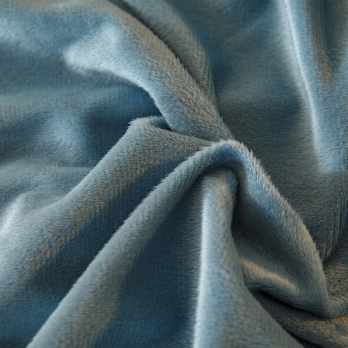 91家纺网 家纺一手货源 找家纺 纽缦 2021新款韩版水晶绒床裙四件套 萌熊-蓝灰粉