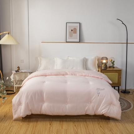 91家纺网 家纺一手货源 找家纺 桂雅居 2021新款棚拍图极柔雪绒鲜豆蛋白被 浅玉色