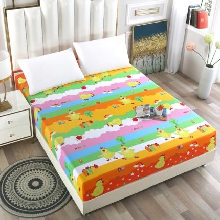 91家纺网 家纺一手货源 找家纺 雨萝家纺 2021新款全棉印花床笠 彩虹牧场