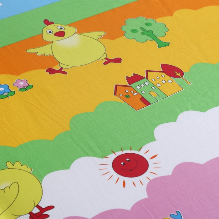 91家纺网 家纺一手货源 找家纺 雨萝家纺 2021新款全棉印花床笠 彩虹牧场