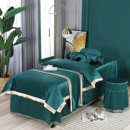 美容床罩奢华欧式美容院按摩床罩四件套纯色四季通用可定做 床旗