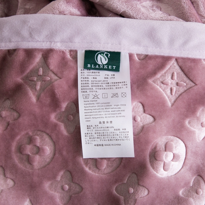 91家纺网 家纺一手货源 找家纺 来菲毛毯 25新款400克3D压花立体毛毯3D豆沙加厚压花绒毯外贸超厚