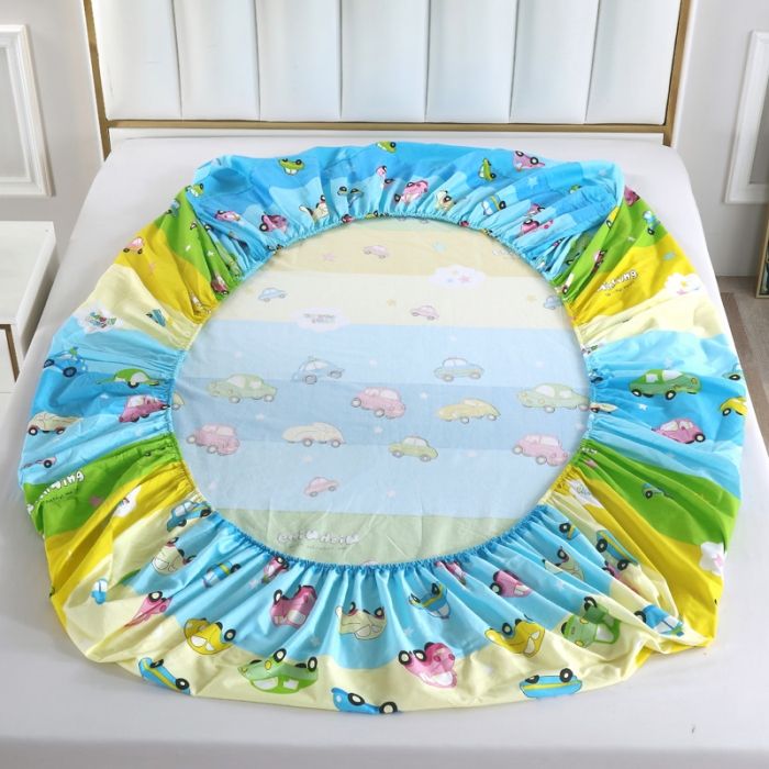 91家纺网 家纺一手货源 找家纺 雨萝家纺 2021新款全棉印花床笠 汽车风云