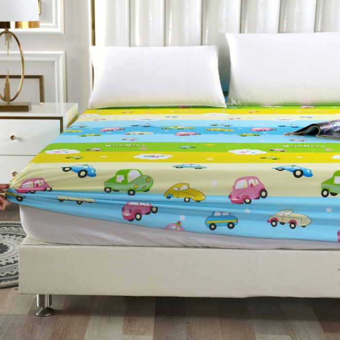 91家纺网 家纺一手货源 找家纺 雨萝家纺 2021新款全棉印花床笠 汽车风云