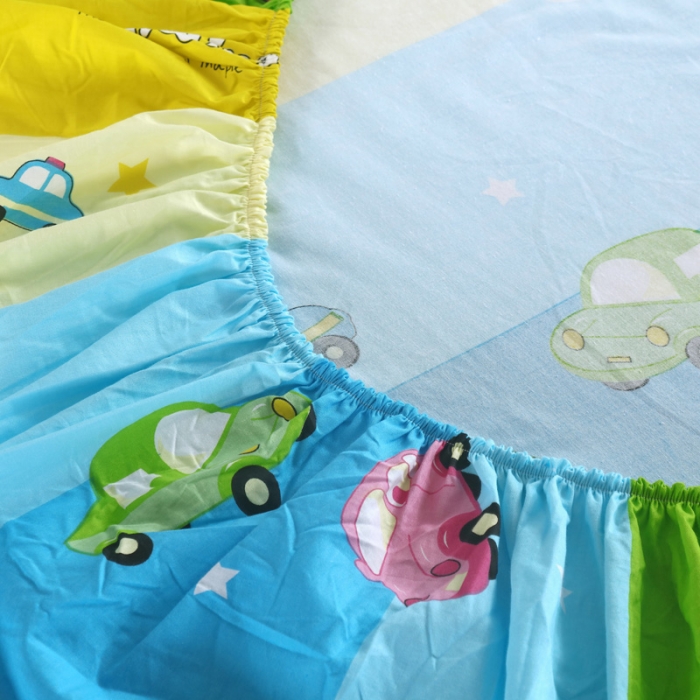 91家纺网 家纺一手货源 找家纺 雨萝家纺 2021新款全棉印花床笠 汽车风云