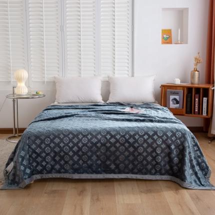 91家纺网 家纺一手货源 找家纺 来菲毛毯 25新款400克3D压花立体毛毯3加厚压花绒毯外贸超厚3D灰蓝