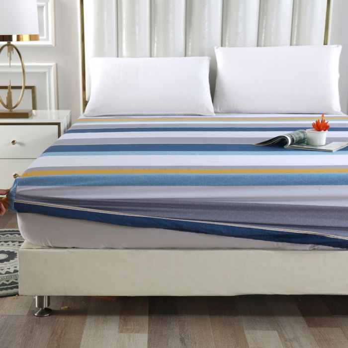 91家纺网 家纺一手货源 找家纺 雨萝家纺 2021新款全棉印花床笠 维纳之恋