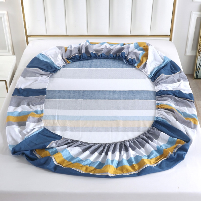 91家纺网 家纺一手货源 找家纺 雨萝家纺 2021新款全棉印花床笠 维纳之恋