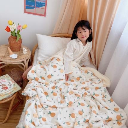 91家纺网 家纺一手货源 找家纺 心卓 2021新款高克重牛奶绒羊羔绒毛毯被套毯子 小橙子