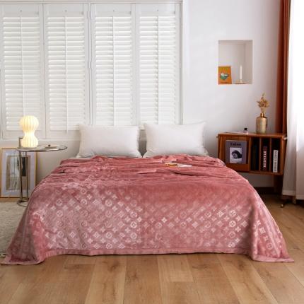 来菲毛毯 25新款400克3D压花立体毛毯3D加厚压花绒毯外贸超厚珊瑚