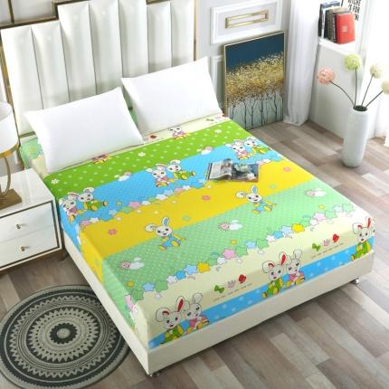 雨萝家纺 2021新款全棉印花床笠 星月兔