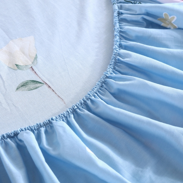 91家纺网 家纺一手货源 找家纺 雨萝家纺 2021新款全棉印花床笠 伊恋