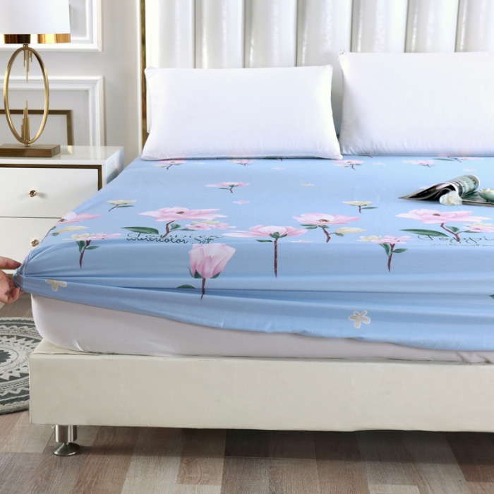 91家纺网 家纺一手货源 找家纺 雨萝家纺 2021新款全棉印花床笠 伊恋